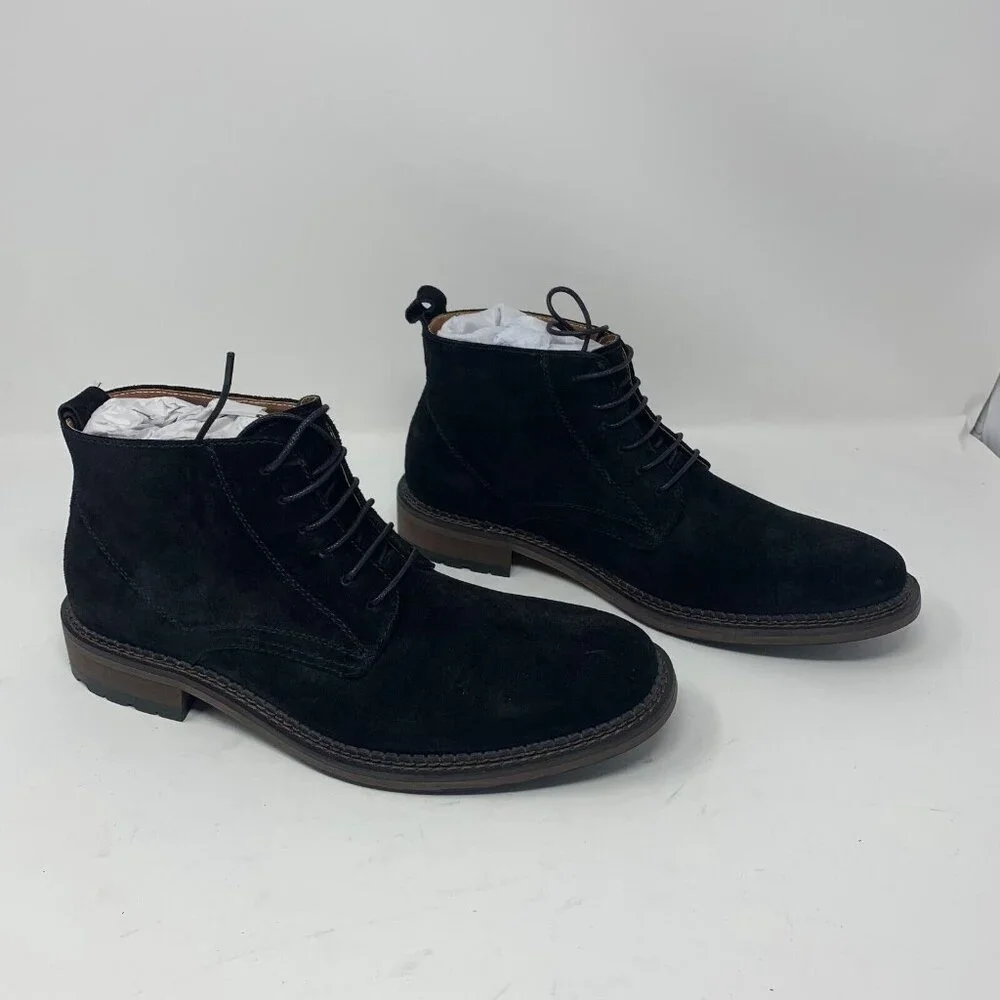Vintage Foundry Co. Otto VF1541 Chukka Boots Men 8.5 Black Leather Lace Up S0677
